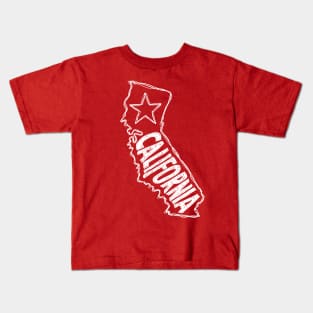 California (White Graphic) Kids T-Shirt